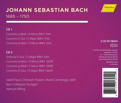 Helmuth Rilling, Bach-Collegium Stuttgart, Christoph Poppen, Isabelle Faust - Bach: Violin Concertos (2019)