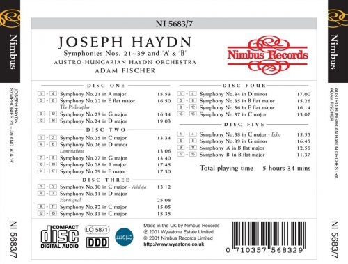 Adam Fischer - Haydn: Symphonies Nos. 21-39, The Esterházy Recordings vol. 2 (2001)