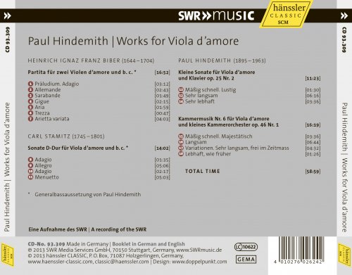 Gunter Teuffel - Hindemith: Works for Viola d'amore (2013)