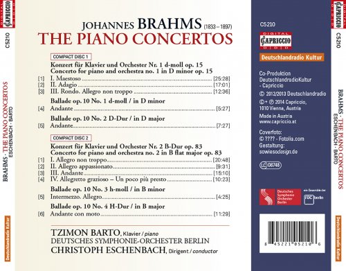 Tzimon Barto, Deutsches Symphonie-Orchester Berlin, Christoph Eschenbach - Brahms: The Piano Concertos (2014)