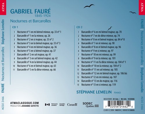 Stéphane Lemelin - Fauré: Nocturnes et barcarolles (2014) [Hi-Res]