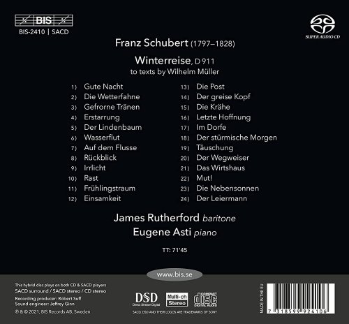 James Rutherford, Eugene Asti - Schubert: Winterreise, Op. 89, D. 911 (Arr. for Baritone & Piano) (2021) [Hi-Res]