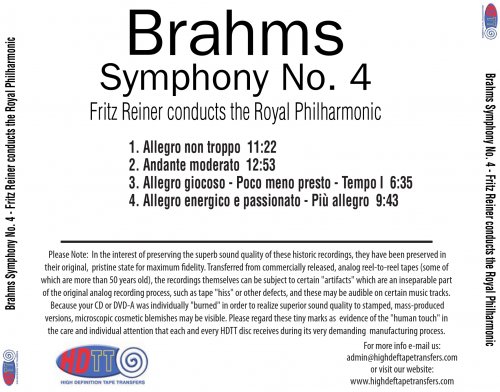 Fritz Reiner - Brahms: Symphony No. 4 (1962) [2016] Hi-Res