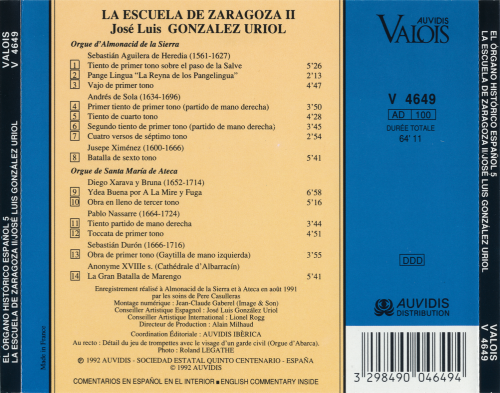 José Luis González Uriol - El Órgano Histórico Español, Vol. 5 (La Escuela de Zaragoza II) (1992)