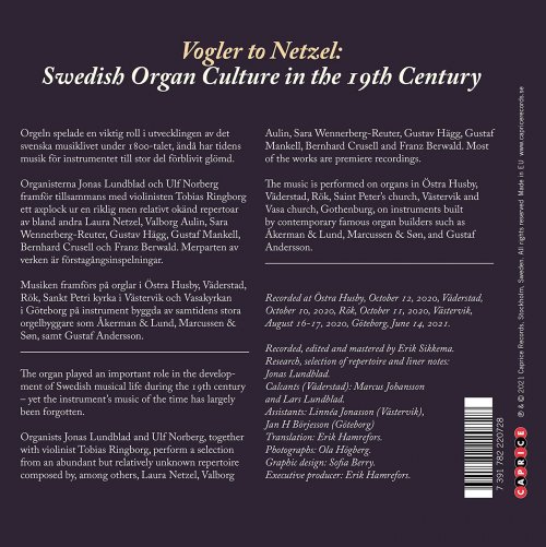 Ulf Norgberg, Jonas Lundblad - Vogler to Netzel: Swedish Organ Culture in the 19th Century (2021) [Hi-Res]