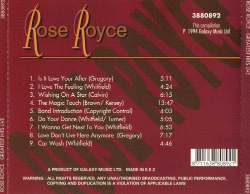 Rose Royce - Greatest Hits Live (1994)