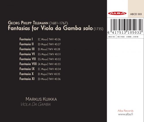 Markus Kuikka - Telemann: Fantasias for Viola da gamba (2021)