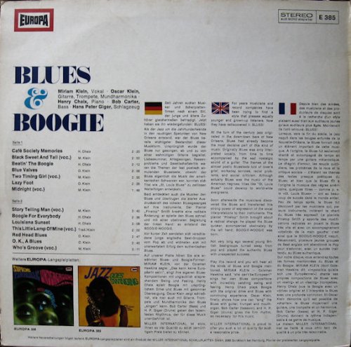 Miriam Klein, Oscar Klein, Henry Chaix, Bob Carter, Hans Peter Giger - Blues & Boogie (1969) LP