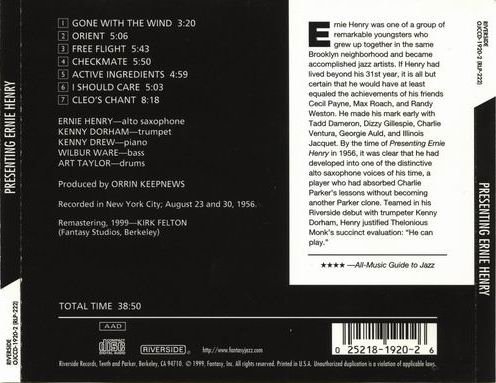Ernie Henry - Presenting Ernie Henry (1956) 320 kbps+CD Rip