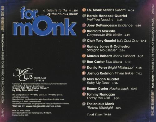 VA - For Monk: A Tribute to the Music of Thelonious Monk (1997)