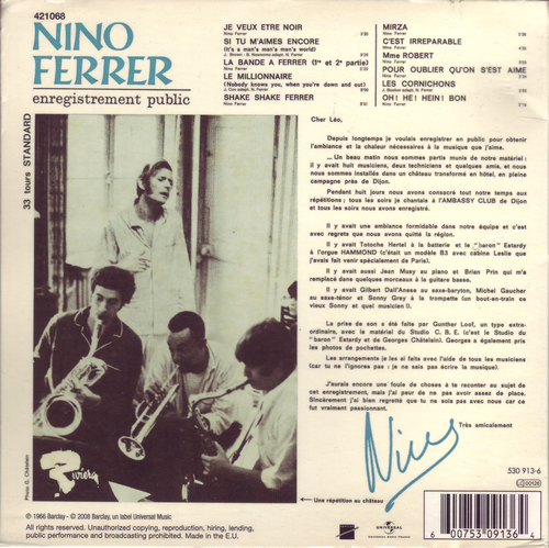 Nino Ferrer - Enregistrement Public (2008) CD-Rip