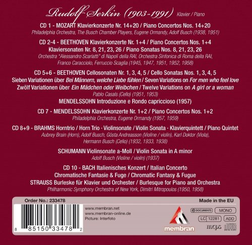 Rudolf Serkin - Profundity and Passion (2012) [10CD Box Set]