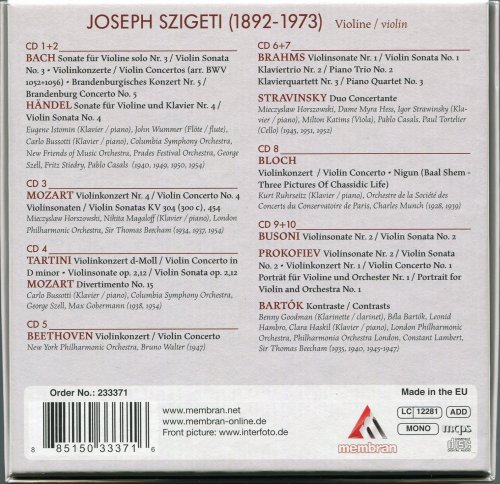 Joseph Szigeti - Truth And Elegance (2011) [10CD Box Set]