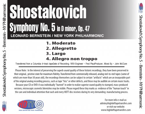 Leonard Bernstein - Shostakovich: Symphony No. 5 (1959) [2018] Hi-Res