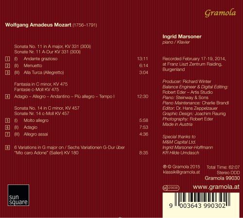 Ingrid Marsoner - Mozart: Klavierwerke (2015)
