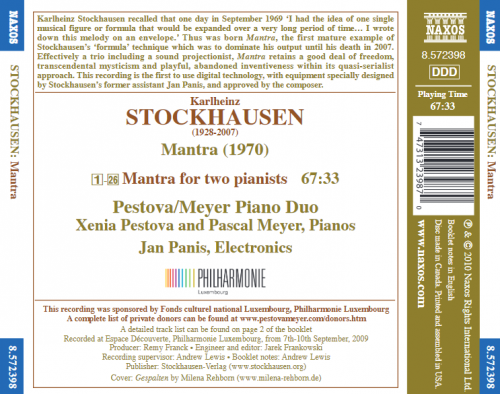 Xenia Pestova, Pascal Meyer - Karlheinz Stockhausen: Mantra (2010) CD-Rip