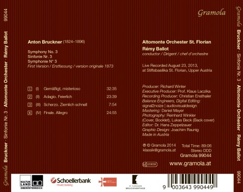 Altomonte Orchester St. Florian, Rémy Ballot - Anton Bruckner: Symphony No. 3 (Original 1873 Version) (2014)