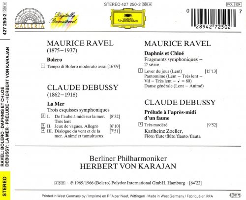 Berlin Philharmonic, Herbert von Karajan - Ravel-Bolero / Debussy-La Mer (1988)