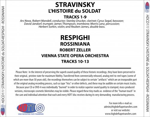 Robert Mandell, Robert Zeller - Stravinsky: L'histoire Du Soldat, Respighi: Rossiana (1956, 1964) [2009] Hi-Res