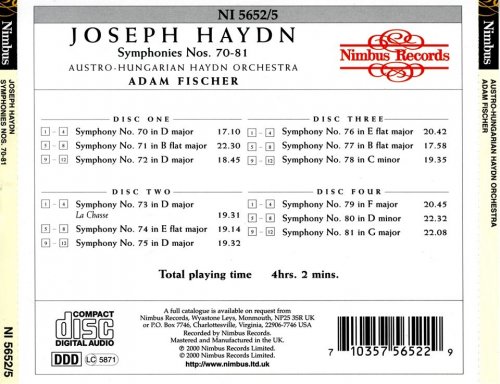 Adam Fischer - Haydn: Symphonies Nos. 70-81, The Esterházy Recordings vol. 5 (2000)