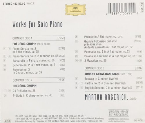 Martha Argerich - Collection, Solo Works: Chopin,  Bach (1994)