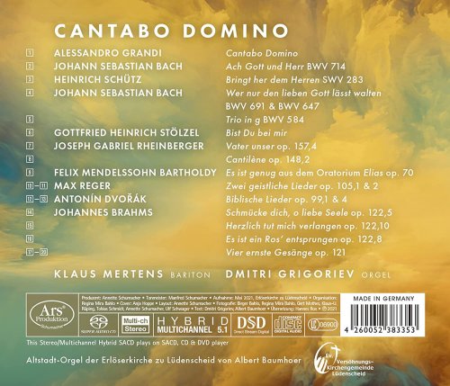 Dmitri Grigoriev, Klaus Mertens - Cantabo Domino (2021) [Hi-Res]