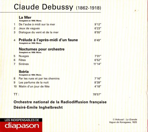 Desire-Emile Inghelbrecht, Orchestre National de la Radiodiffusion Francaise - Debussy: La Mer, Nocturnes, Ibéria, Prélude À L'Après-Midi D'Un Faune (2009)