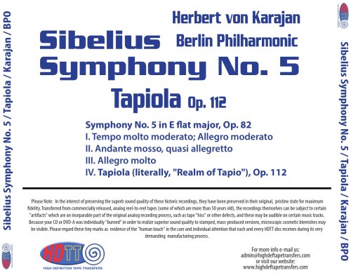 Herbert von Karajan - Sibelius: Symphony No. 5, Tapiola (1964) [2015] Hi-Res