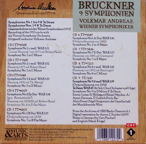 Volkmar Andreae - Bruckner: 9 Symphonien, Te Deum (2009) [9CD Box Set]