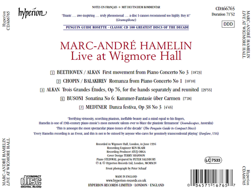 Marc-André Hamelin - Live At Wigmore Hall (1994) CD-Rip