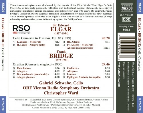 Gabriel Schwabe, ORF Vienna Radio Symphony Orchestra & Christopher Ward - Elgar & Bridge: Cello Concertos (2021) [Hi-Res]