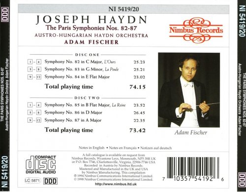 Adam Fischer - Haydn: Symphonies Nos. 82-87, The Esterházy Recordings vol. 6 (1994)