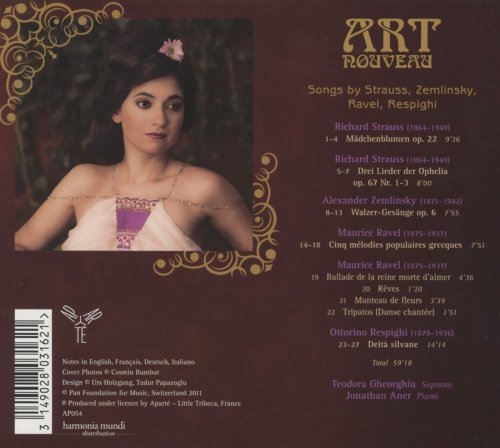 Teodora Gheorghiu and Jonathan Aner - Strauss, Zemlinsky, Ravel & Respighi: Art nouveau (2013) [Hi-Res]