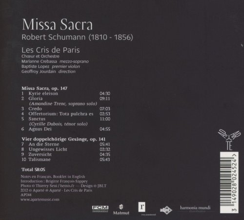 Les Cris de Paris & Geoffroy Jourdain - Robert Schumann: Missa Sacra (2012) [Hi-Res]