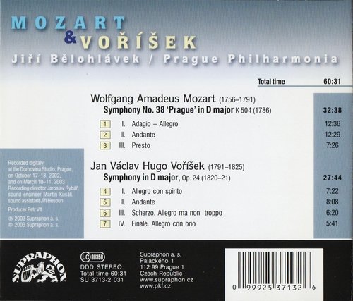 Prague Philharmonia, Jiří Bělohlávek - Mozart, Voříšek: Symphonies (2003) CD-Rip