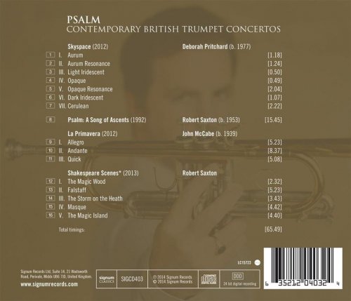 Simon Desbruslais, Orchestra of the Swan, David Curtis, Kenneth Woods - Psalm: Contemporary British Trumpet Concertos (2015) [Hi-Res]