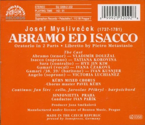 Sinfonietta Praha, Ivan Pařík - Josef Mysliveček: Abramo ed Isacco (1996) CD-Rip