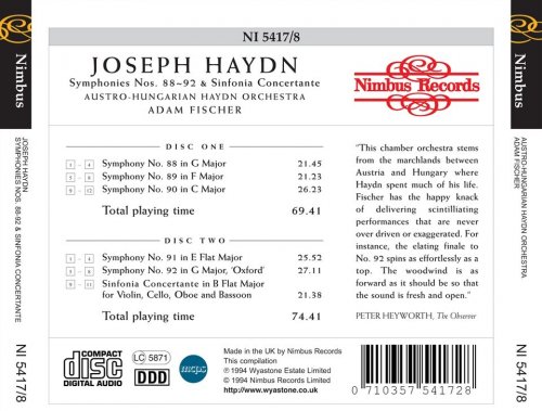 Adam Fischer - Haydn: Symphonies Nos. 88-92, The Esterházy Recordings vol. 7 (1994)