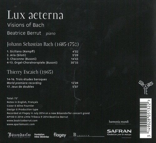 Beatrice Berrut - Lux aeterna: Visions of Bach (2014) CD-Rip