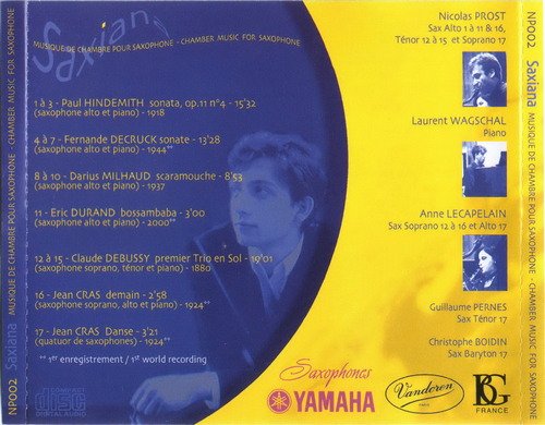 Nicolas Prost, Laurent Wagschal, Anne Lecapelain - Saxiana (2003) CD-Rip