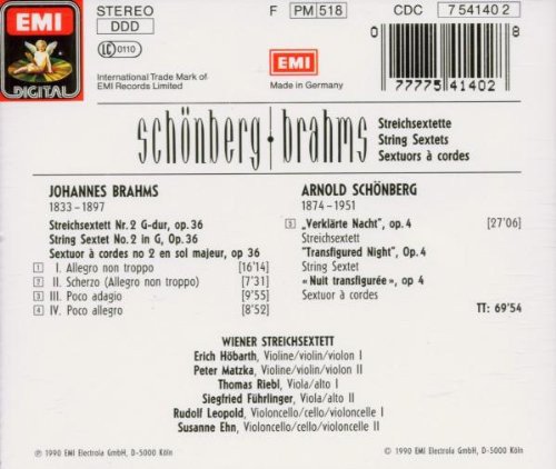 Wiener Streichsextett - Brahms: String Sextet No. 2, Schönberg: Verklärte Nacht (1990)