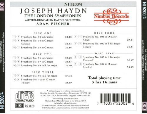Adam Fischer - Haydn: Symphonies Nos. 93-104, The Esterházy Recordings vol. 8 (1989)