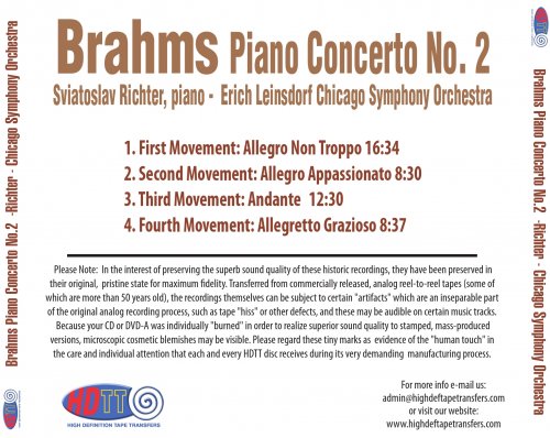 Erich Leinsdorf, Sviatoslav Richter - Brahms: Piano Concerto No. 2 (1960) [2016] DSD128