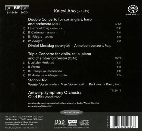 Antwerp Symphony Orchestra & Olari Elts - Kalevi Aho: Double & Triple Concertos (2021) [Hi-Res]