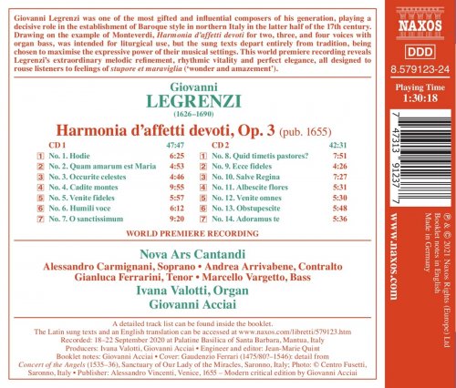 Nova Ars Cantandi, Ivana Valotti, Giovanni Acciai - Legrenzi: Harmonia d'affetti devoti, Libro 1, Op. 3 (2021)