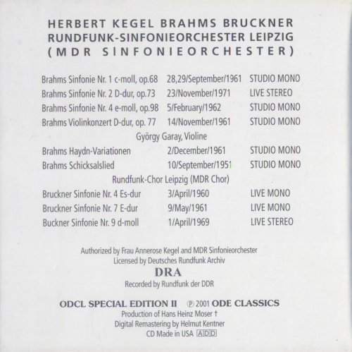 Herbert Kegel - Brahms & Bruckner: Symphonies (2001) [7CD Box Set]