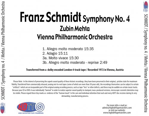 Zubin Mehta - Schmidt: Symphony No. 4 (1972) Hi-Res