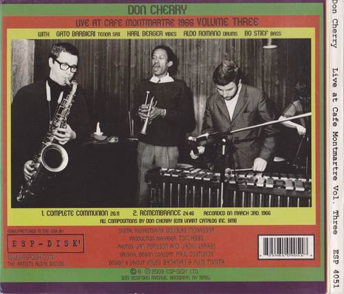 Don Cherry - Live at Cafe Montmartre 1966 Volume Three (2009)