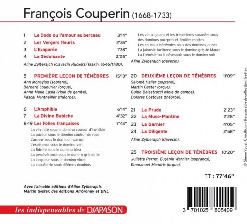 Aline Zylberajch, Pascal Monteilhet - F. Couperin: Leçons de ténèbres & Pièces de clavecin (2017)