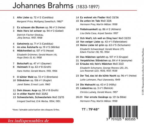 Jörg Demus, Dietrich Fischer-Dieskau, Gerald Moore, Elisabeth Grümmer, Hugo Dietz - Brahms: 28 Lieder (2017)